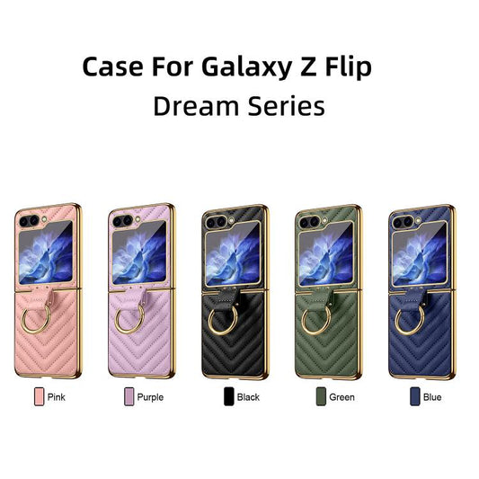 For Samsung Galaxy Z Flip5 VIETAO Dream Series Metal Ring Leather Phone Case(Purple) - Galaxy Z Flip5 Cases by VIETAO | Online Shopping UK | buy2fix