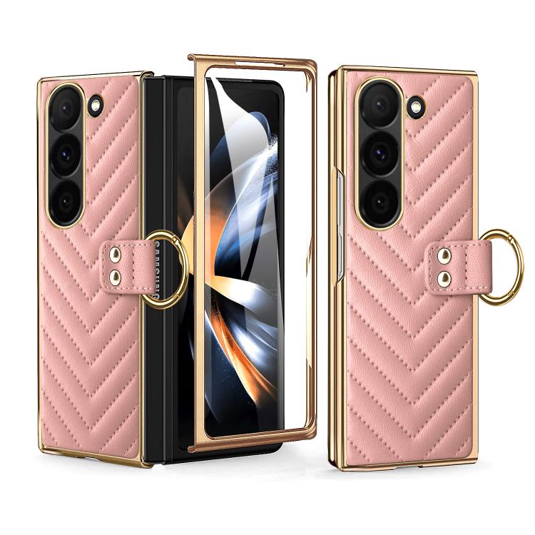 For Samsung Galaxy Z Fold5 VIETAO Dream Series Metal Ring Leather Phone Case(Pink) - Galaxy Z Fold5 Cases by VIETAO | Online Shopping UK | buy2fix