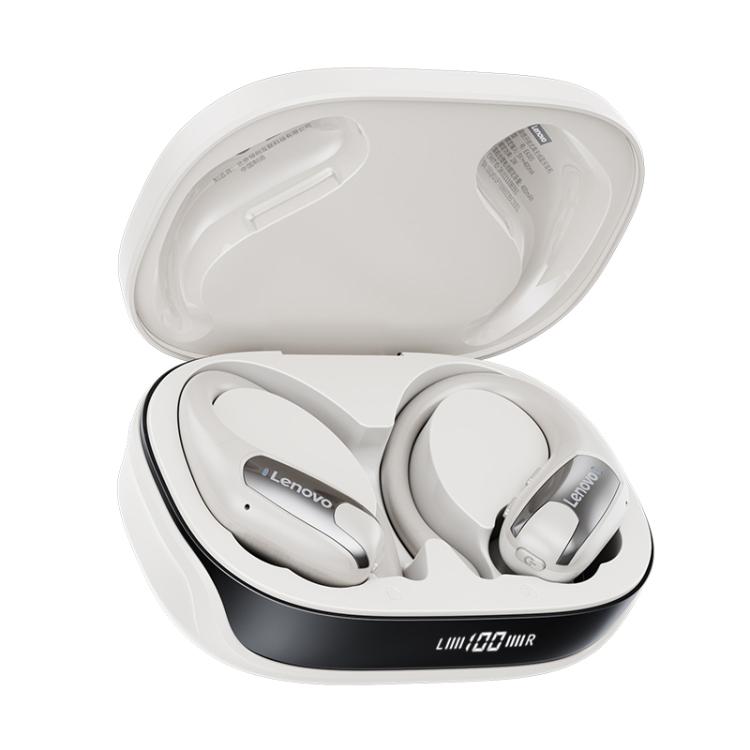 Original Lenovo EA305 Ear-mounted Digital Display True Wireless Bluetooth Earphones(Rock White) - TWS Earphone by Lenovo | Online Shopping UK | buy2fix
