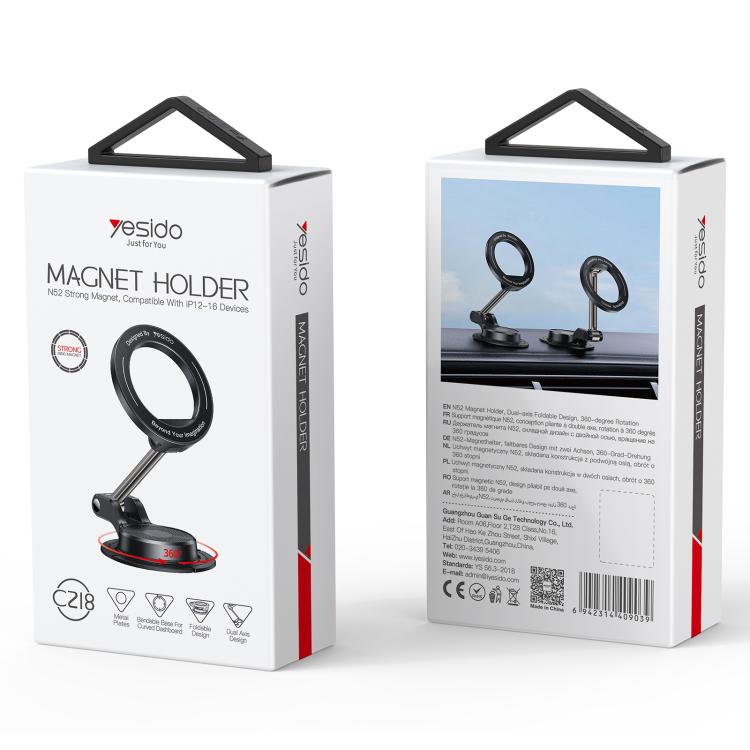 Yesido C218 Car MagSafe Magnetic Mobile Phone Holder(Black) by Yesido