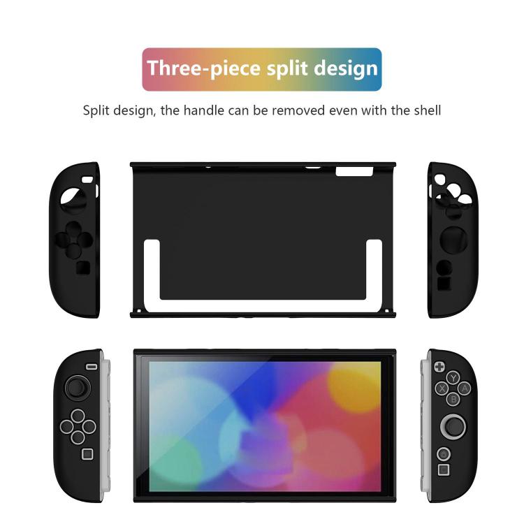 For Nintendo Switch 2 Detachable X-pattern Protective Case with Holder(Black) - Cases by buy2fix | Online Shopping UK | buy2fix