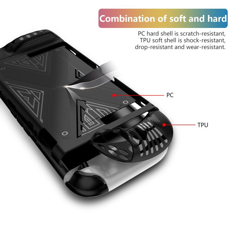 For Nintendo Switch 2 Detachable X-pattern Protective Case with Holder(Black) - Cases by buy2fix | Online Shopping UK | buy2fix
