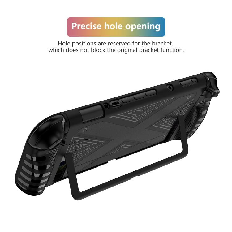 For Nintendo Switch 2 Detachable X-pattern Protective Case with Holder(Black) - Cases by buy2fix | Online Shopping UK | buy2fix
