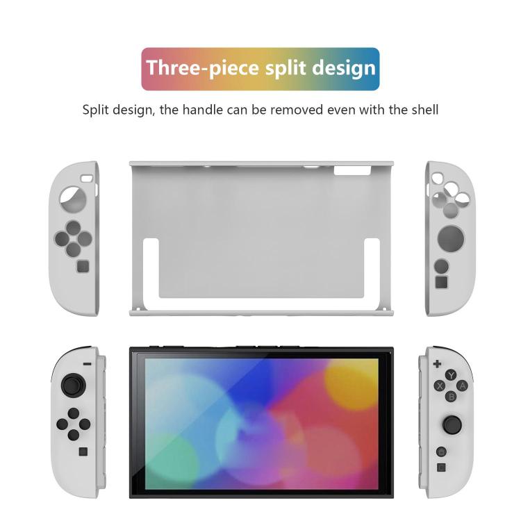 For Nintendo Switch 2 Detachable X-pattern Protective Case with Holder(White) - Cases by buy2fix | Online Shopping UK | buy2fix