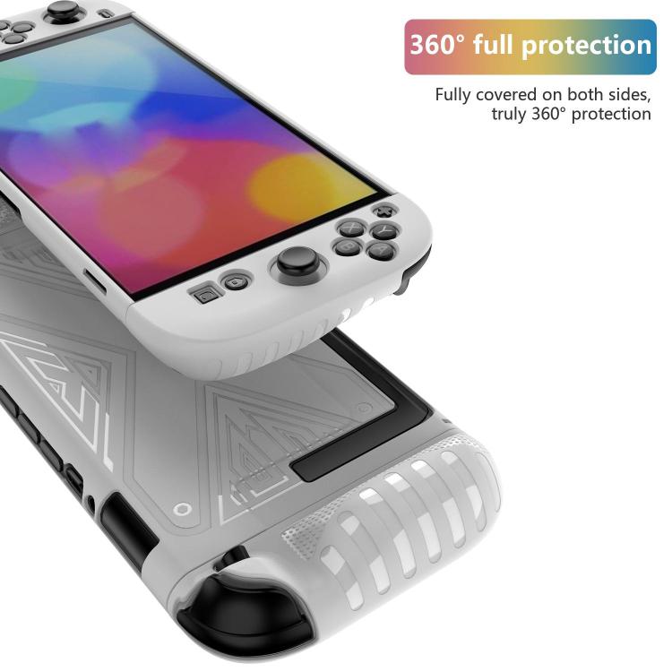 For Nintendo Switch 2 Detachable X-pattern Protective Case with Holder(White) - Cases by buy2fix | Online Shopping UK | buy2fix