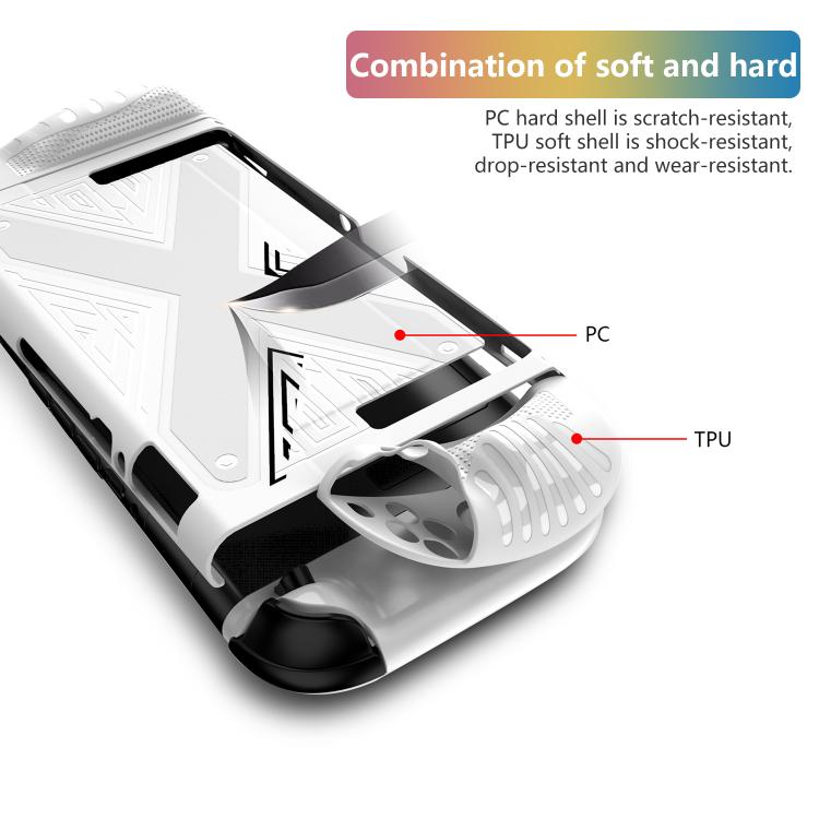 For Nintendo Switch 2 Detachable X-pattern Protective Case with Holder(White) - Cases by buy2fix | Online Shopping UK | buy2fix