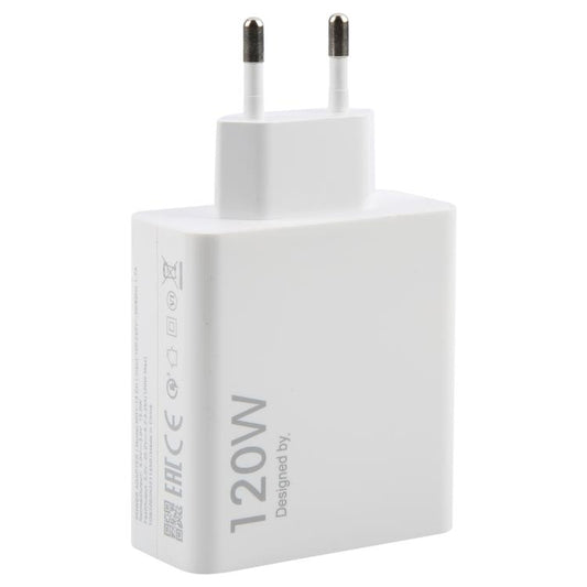120W USB Fast Charger with 1m USB to Type-C Cable, Plug Type:EU Plug(White) - USB Charger by buy2fix | Online Shopping UK | buy2fix