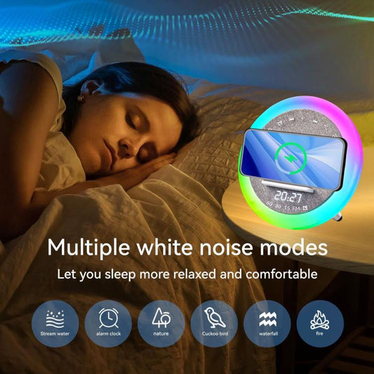 S302 Clock Alarm 15W Intelligent Wireless Charger LED Light Bluetooth Speaker(White) - Desktop Speaker by buy2fix | Online Shopping UK | buy2fix