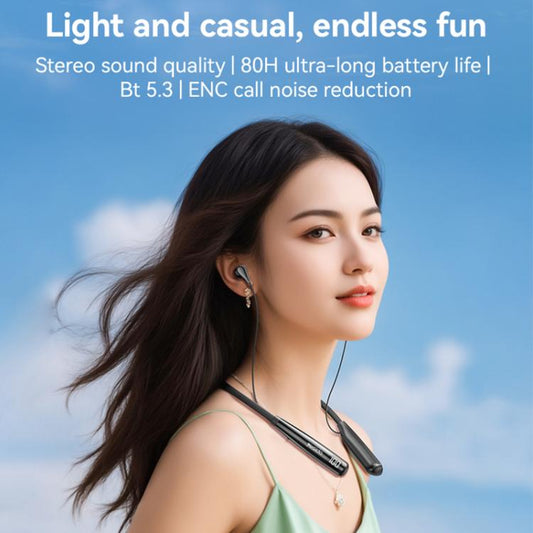 Yesido YSP22 Digital Display Magnetic Neckband Bluetooth Earphone(Black) - Neck-mounted Earphone by Yesido | Online Shopping UK | buy2fix