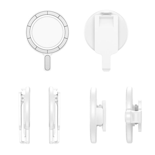 Magnetic Clip Phone Holder Belt Clip Bracket(White) - Ring Holder by buy2fix | Online Shopping UK | buy2fix