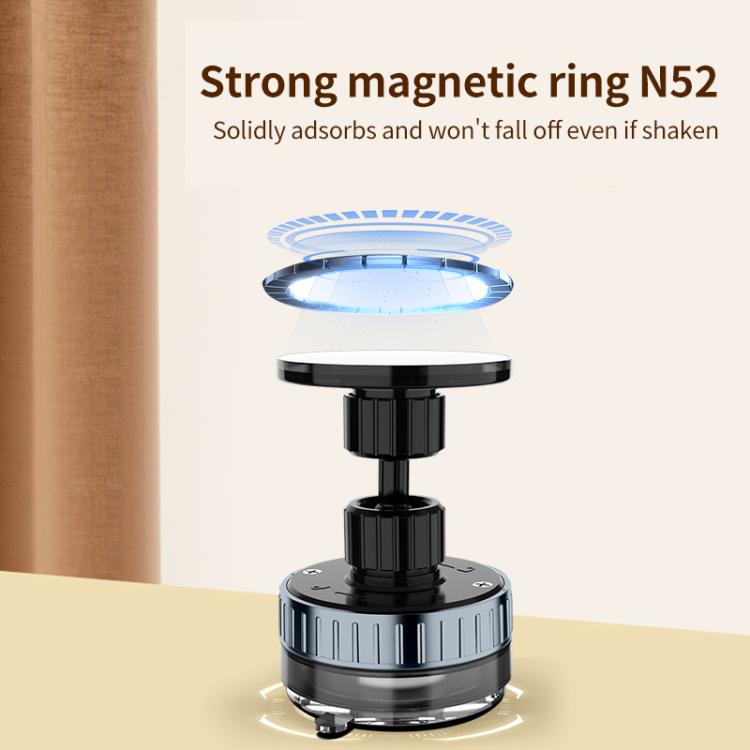 CTT26 Foldable Vacuum Magnetic Suction Cup Kitchen Phone Holder(Black) - Desktop Holder by buy2fix | Online Shopping UK | buy2fix