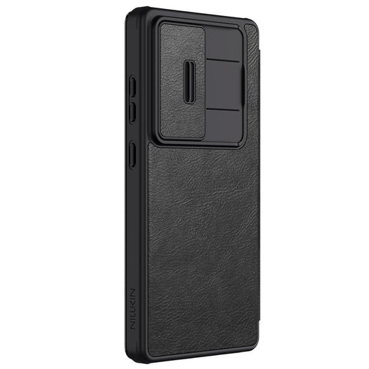 For Samsung Galaxy S25 Ultra 5G NILLKIN QIN Series Pro Sliding Camera Cover Design Leather Phone Case(Black) - Galaxy S25 Ultra 5G Cases by NILLKIN | Online Shopping UK | buy2fix