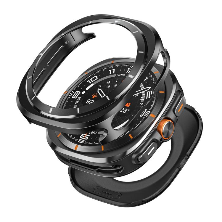 For Samsung Galaxy Watch Ultra 47mm / Ultra 2025 Aluminum Alloy Metal PC Watch Protective Cover(Black White) - Watch Cases by buy2fix | Online Shopping UK | buy2fix