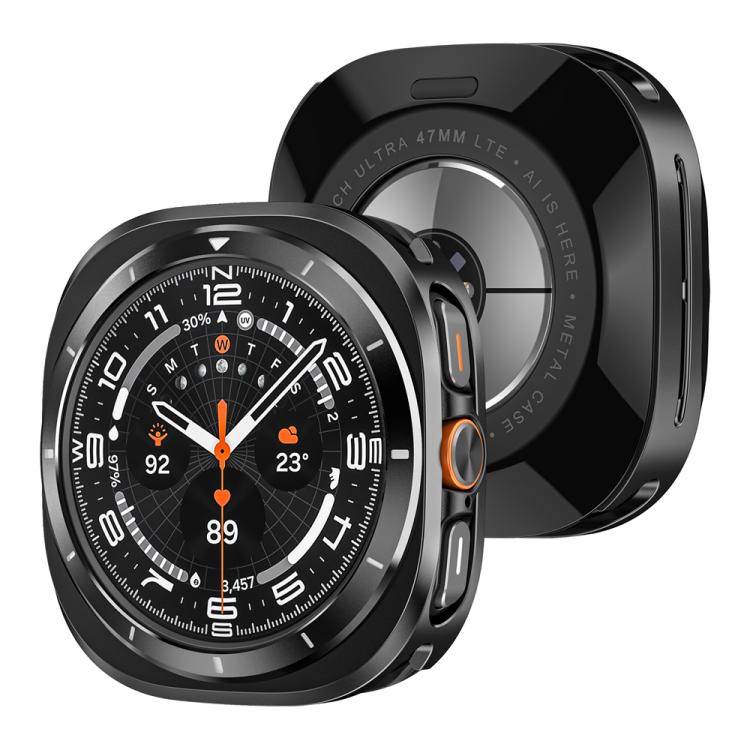 For Samsung Galaxy Watch Ultra 47mm / Ultra 2025 Aluminum Alloy Metal PC Watch Protective Cover(Black White) - Watch Cases by buy2fix | Online Shopping UK | buy2fix