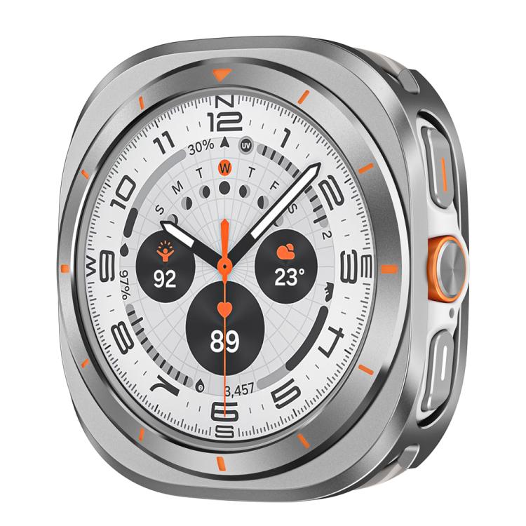 For Samsung Galaxy Watch Ultra 47mm / Ultra 2025 Aluminum Alloy Metal PC Watch Protective Cover(Grey Orange) - Watch Cases by buy2fix | Online Shopping UK | buy2fix