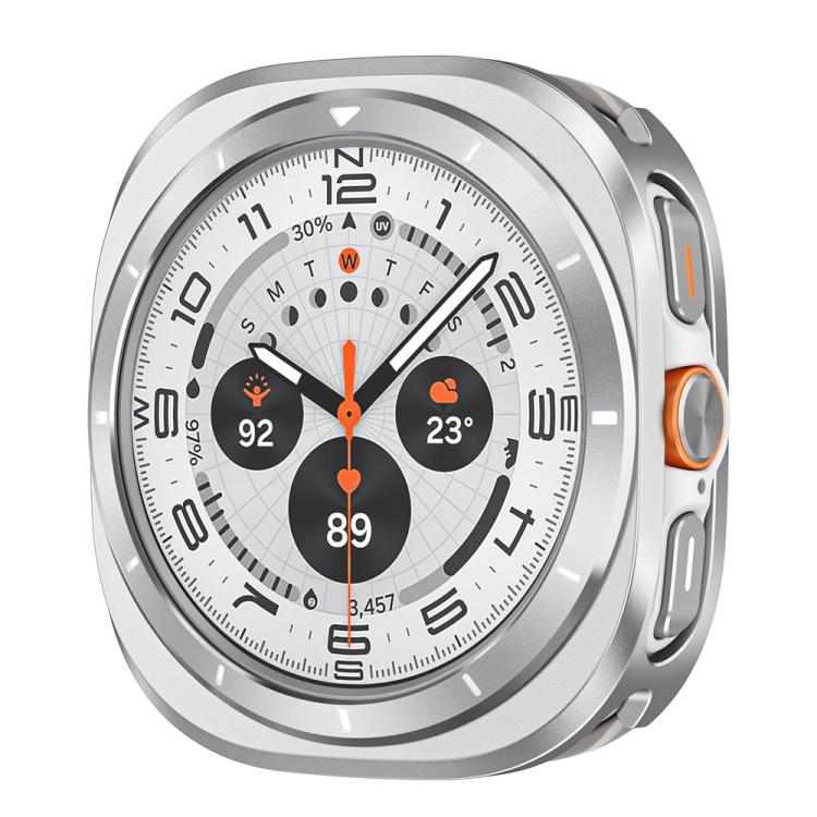 For Samsung Galaxy Watch Ultra 47mm Aluminum Alloy Metal PC Watch Protective Case(Silver Orange) - Watch Cases by buy2fix | Online Shopping UK | buy2fix