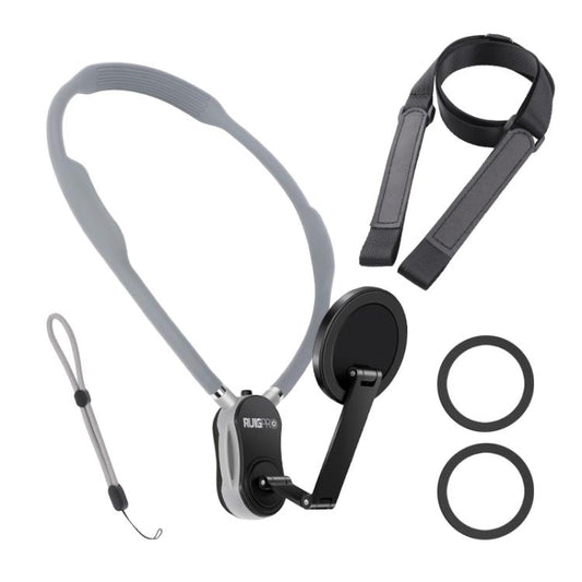 RUIGPRO Magnetic Neck Mount Anti-shake Phone Bracket(Grey) - Holder by RUIGPRO | Online Shopping UK | buy2fix