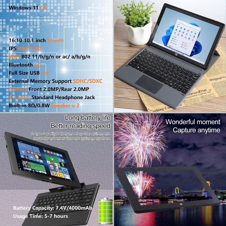 HONGSAMDE 10.1 inch 2 in 1 Tablet PC, 12GB+128GB, Windows 11, Intel Celeron J4105 Quad Core No Keyboard(UK Plug) - Other by Hongsamde | Online Shopping UK | buy2fix