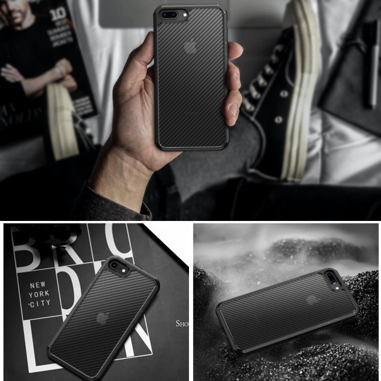 For iPhone 8 Plus / 7 Plus iPAKY Pioneer Series Carbon Fiber Texture Shockproof TPU + PC Case(Black) - More iPhone Cases by iPAKY | Online Shopping UK | buy2fix
