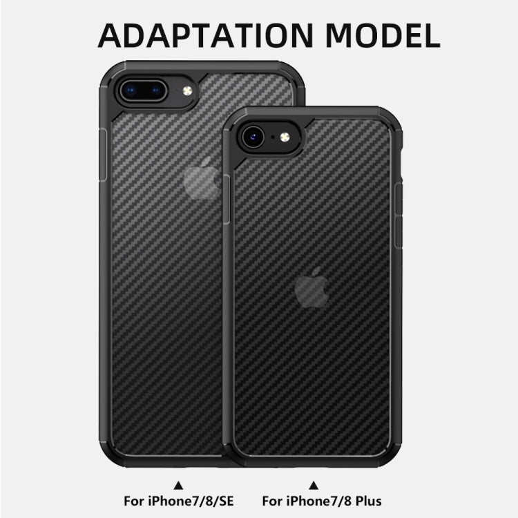 For iPhone 8 Plus / 7 Plus iPAKY Pioneer Series Carbon Fiber Texture Shockproof TPU + PC Case(Black) - More iPhone Cases by iPAKY | Online Shopping UK | buy2fix