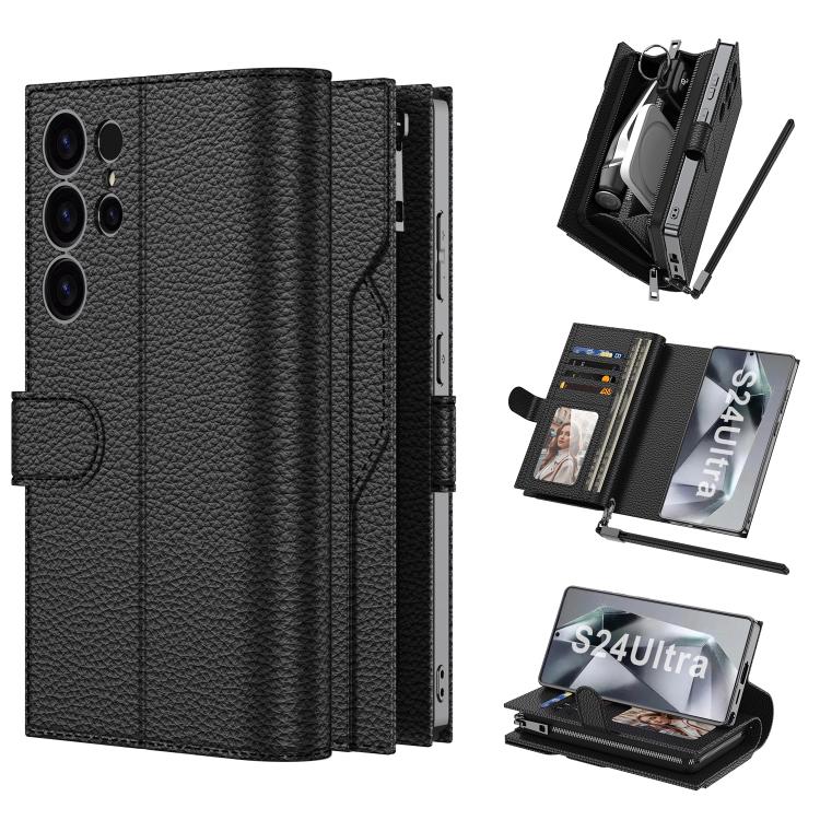 For Samsung Galaxy S24 Ultra 5G GKK Plating Wallet Leather Phone Case(Black) - Galaxy S24 Ultra 5G Cases by GKK | Online Shopping UK | buy2fix