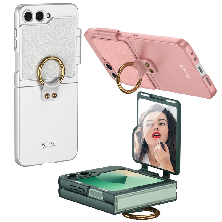 For Samsung Galaxy Z Flip6 / Flip7 FE GKK Ultra-thin Makeup Full Coverage Phone Case with Ring Holder(Titanium Grey) - Galaxy Z Flip6 5G Cases by GKK | Online Shopping UK | buy2fix
