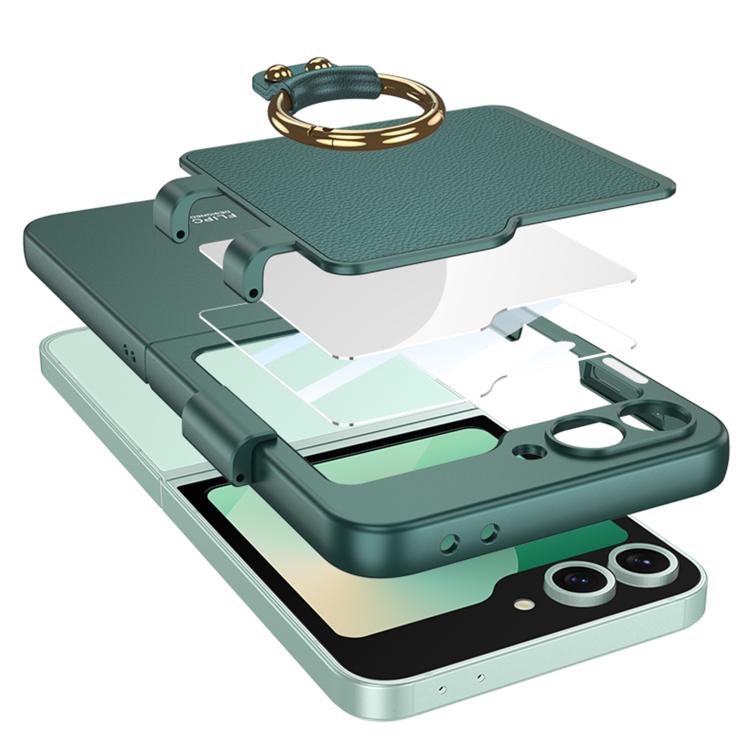 For Samsung Galaxy Z Flip6 / Flip7 FE GKK Ultra-thin Makeup Full Coverage Phone Case with Ring Holder(Titanium Grey) - Galaxy Z Flip6 5G Cases by GKK | Online Shopping UK | buy2fix