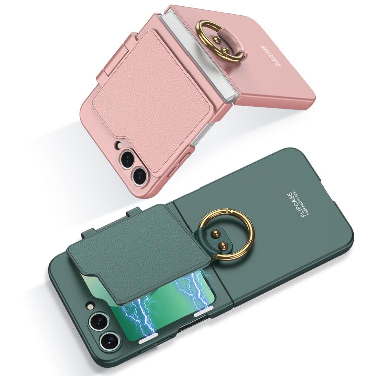 For Samsung Galaxy Z Flip6 / Flip7 FE GKK Ultra-thin Makeup Full Coverage Phone Case with Ring Holder(Titanium Grey) - Galaxy Z Flip6 5G Cases by GKK | Online Shopping UK | buy2fix