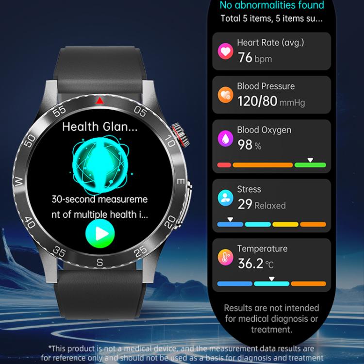 H9 1.43 inch Silicone Strap ECG Smart Watch Supports Bluetooth Calls/Smart Voice Assistant(Blue) - Smart Watches by buy2fix | Online Shopping UK | buy2fix
