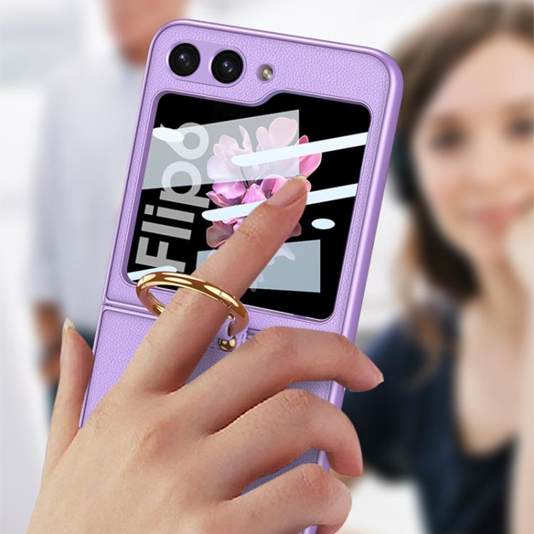 For Samsung Galaxy Z Flip6 / Flip7 FE GKK Integrated Ultra-thin Leather Phone Case with Ring Holder(Pink) - Galaxy Z Flip6 5G Cases by GKK | Online Shopping UK | buy2fix