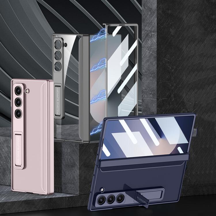 For Samsung Galaxy Z Fold6 GKK Integrated Magnetic Phantom Hinge Phone Case with Holder(Silver) - Galaxy Z Fold6 5G Cases by GKK | Online Shopping UK | buy2fix