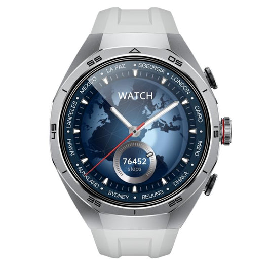 GT97 1.53 inch Round Screen 2 in 1 Bluetooth Earphone Silicone Strap Smart Watch Supports Bluetooth Calls(Silver) - Smart Watches by buy2fix | Online Shopping UK | buy2fix