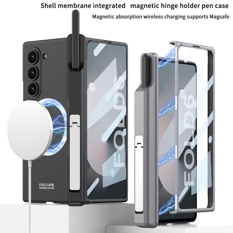 For Samsung Galaxy Z Fold6 GKK Integrated MagSafe Folding Phone Case with Pen Box, Not Included Pen(Green) - Galaxy Z Fold6 5G Cases by GKK | Online Shopping UK | buy2fix