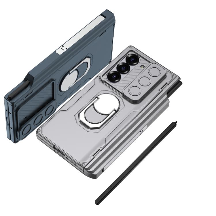 For Samsung Galaxy Z Fold6 GKK Integrated Folding Armored Shell PC Phone Case with Pen Box(Silver) - Galaxy Z Fold6 5G Cases by GKK | Online Shopping UK | buy2fix