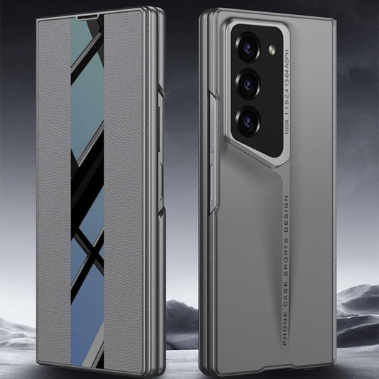 For Samsung Galaxy Z Fold6 GKK Integrated Blade Flip PU Phone Case(Grey) - Galaxy Z Fold6 5G Cases by GKK | Online Shopping UK | buy2fix