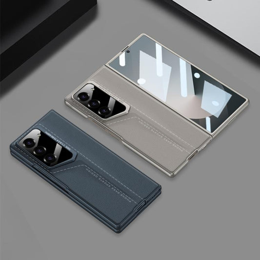 For Samsung Galaxy Z Fold6 GKK Integrated Blade Leather Full Coverage Phone Case(Titanium Grey) - Galaxy Z Fold6 5G Cases by GKK | Online Shopping UK | buy2fix