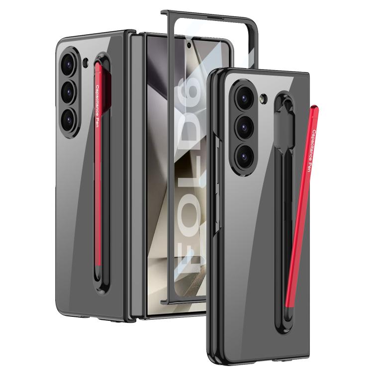 For Samsung Galaxy Z Fold6 GKK Integrated PC Phone Case with Pen Slot, Include Pen(Black+Red) - Galaxy Z Fold6 5G Cases by GKK | Online Shopping UK | buy2fix