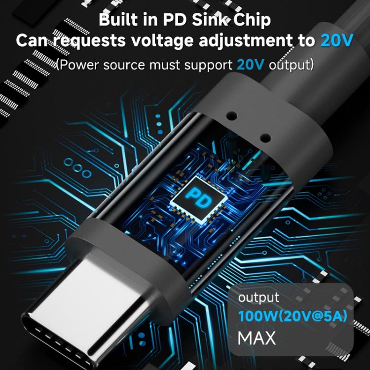 Type-C to DC 5.5x2.1mm 100W Computer Charging Adapter, Length:10m - Universal Power Adapter by buy2fix | Online Shopping UK | buy2fix