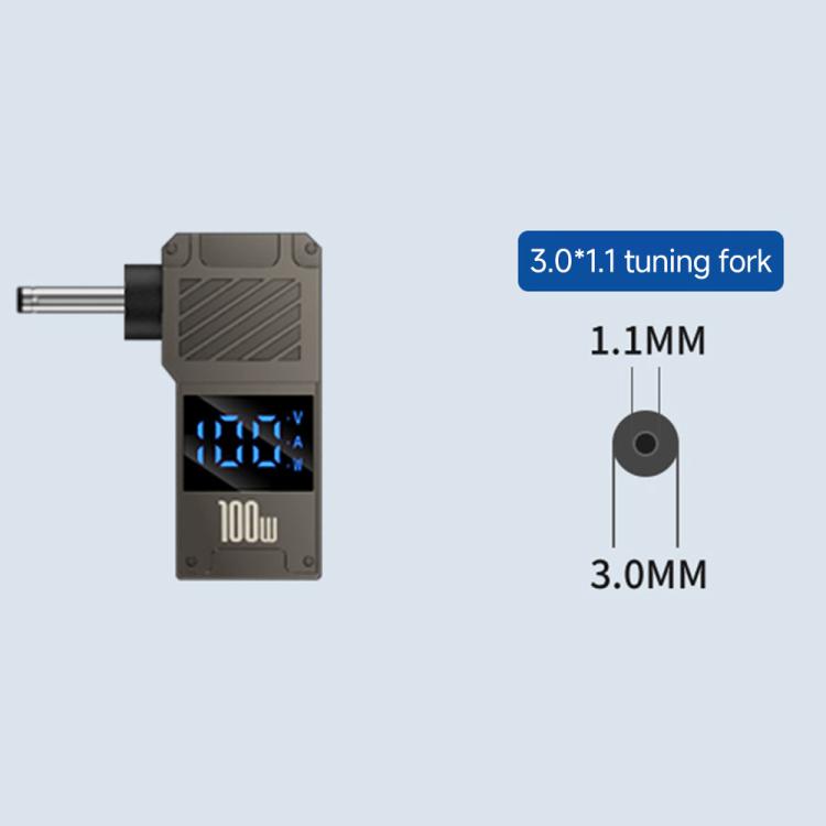 100W Computer Charging Digital Display Adapter, Specification:Type-C to DC3.0 x 1.1mm - Universal Power Adapter by buy2fix | Online Shopping UK | buy2fix
