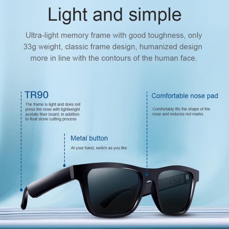 E10 Smart Audio Bluetooth Glasses, Style: Touch Style(Transparent) - Smart Glasses by buy2fix | Online Shopping UK | buy2fix