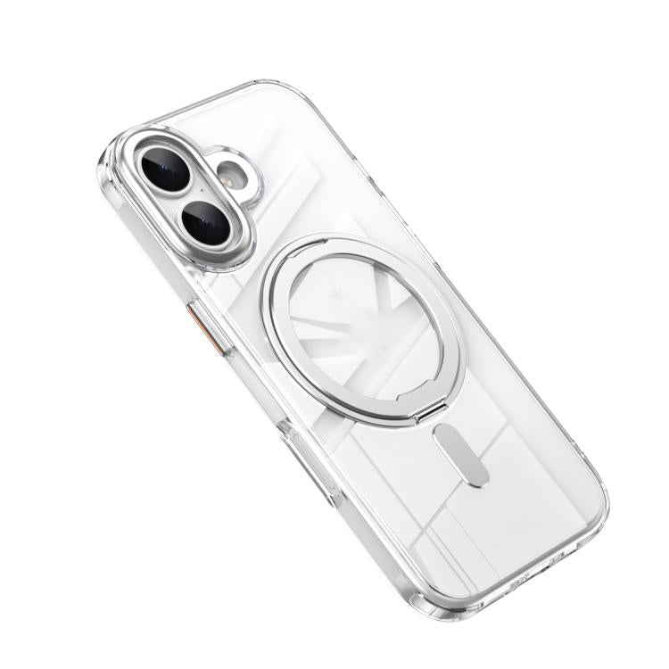 For iPhone 17 Frosted 360 Degree MagSafe Magnetic Holder Phone Case(Silver) - iPhone 17 Cases by buy2fix | Online Shopping UK | buy2fix