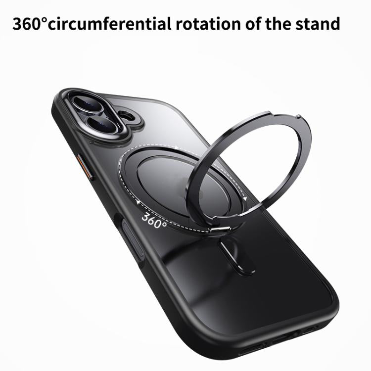 For iPhone 17 Frosted 360 Degree MagSafe Magnetic Holder Phone Case(Blue) - iPhone 17 Cases by buy2fix | Online Shopping UK | buy2fix