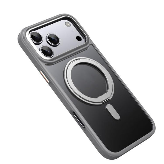 For iPhone 17 Pro Frosted 360 Degree MagSafe Magnetic Holder Phone Case(Grey) - iPhone 17 Pro Cases by buy2fix | Online Shopping UK | buy2fix