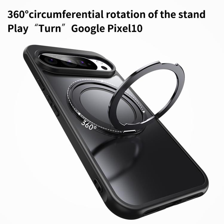 For Google Pixel 10 / 10 Pro Frosted 360 Degree MagSafe Magnetic Holder Phone Case(Silver) - Google Cases by buy2fix | Online Shopping UK | buy2fix