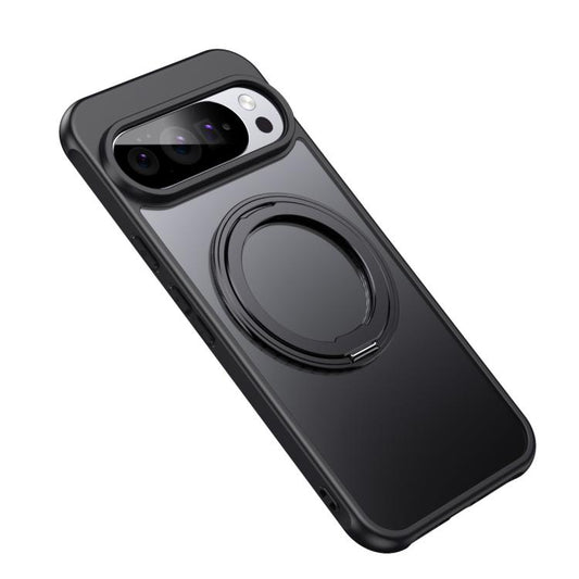 For Google Pixel 10 Pro XL Frosted 360 Degree MagSafe Magnetic Holder Phone Case(Black) - Google Cases by buy2fix | Online Shopping UK | buy2fix