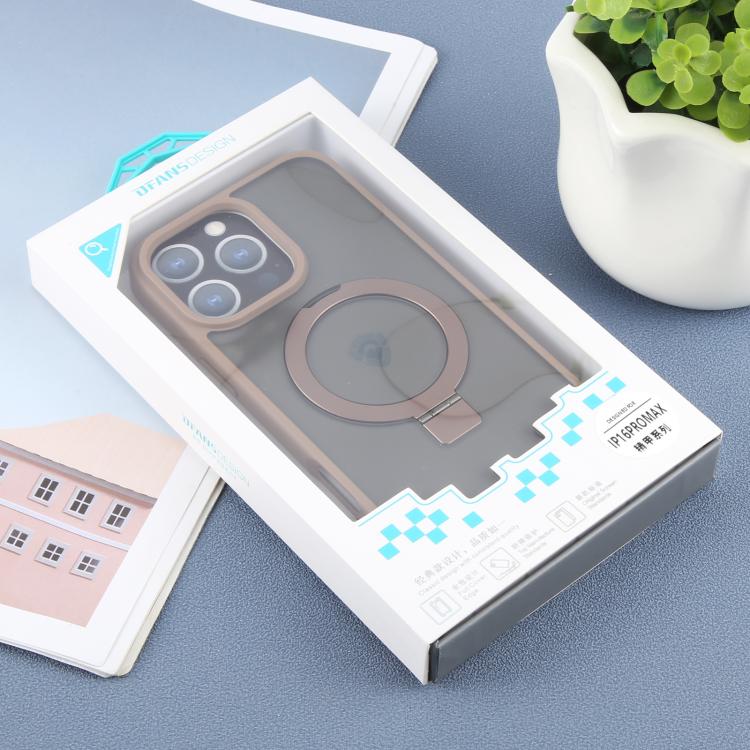 For iPhone 16 Pro Max DFANS DESIGN Frosted Magsafe Magnetic Holder Phone Case(Brown) - iPhone 16 Pro Max Cases by DFANS DESIGN | Online Shopping UK | buy2fix