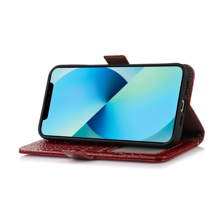 For Samsung Galaxy S25 Edge 5G Crocodile Top Layer Cowhide Leather Phone Case(Brown) - Galaxy S25 Edge 5G Cases by buy2fix | Online Shopping UK | buy2fix