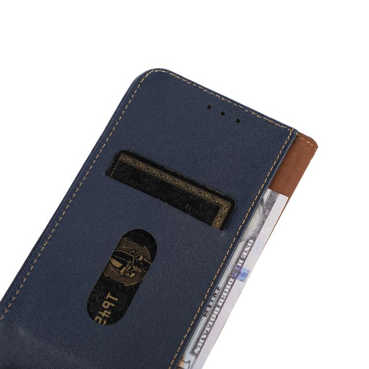 For Samsung Galaxy S25 Edge 5G KHAZNEH Nappa Top Layer Cowhide Leather Phone Case(Blue) - Galaxy S25 Edge 5G Cases by buy2fix | Online Shopping UK | buy2fix