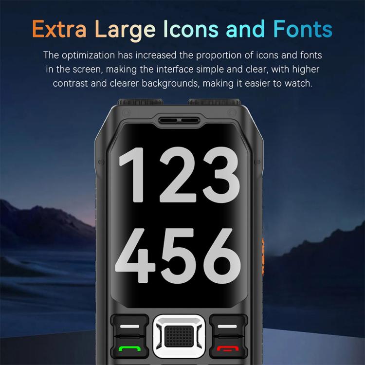 UNIWA M6000 Big Speaker Keypad Phone, 2.4 inch, Dual Flashlights, 21 Keys, SOS, FM, 4 SIM, GSM, Plug:UK Plug(Black) - Others by UNIWA | Online Shopping UK | buy2fix