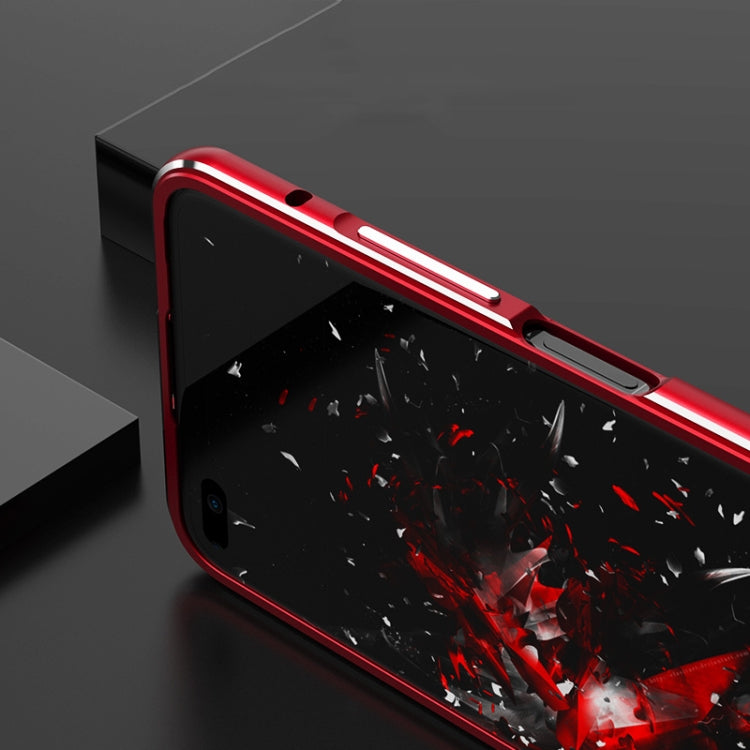 For Huawei Honor V30 Aluminum Alloy Shockproof Protective Bumper Frame(Red Silver) - Honor Cases by buy2fix | Online Shopping UK | buy2fix